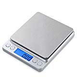 Báscula Cocina Digital Balanza de Cocina 3Kg/0.1g Báscula Cocina Precisión Multifuncional Acero Inoxidable Pantalla LCD Batería incluida
