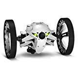 Parrot Jumping Sumo Blanco - Dron terrestre (foto y video, 4GB, 7 Km/h, 20 minutos de vuelo, saltos de 80 cm, programable) + Walkie-Talkie, color blanco