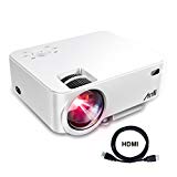 Artlii LED Proyector Portátil, 2000 Lumens, WVGA, Home Cinema Juego Video Proyector Soporte Full HD, Entrada HDMI/AV/ SD/USB/ VGA -Novia