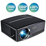 Proyectores, TOQIBO Proyector Portátil 1800 lúmenes LED Mini Proyector Home Cinema Portátil Multimedia Cine en Casa con USB SD HDMI VGA para Video Game Movie de Cine