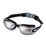 Gafas de Natación Landnics, Lentes Protección con Cristal Anti Niebla UV, Cómodas Sello Hermético