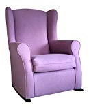 SUENOSZZZ - ¡Unidades EN Oferta! Sillón Butaca Balancin Orejero (Ideal para Lactancia) Tapizado Chenilla Aura 09 Lila.Medidas:102 x 76 x 74. (Disponible en 8 Colores).