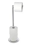 Wenko 19637100 Portarrollos de pie 2 en 1 para baño, Acero inox, 25.5 x 54 x 18 cm, Brillante