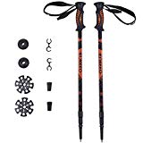 Enkeeo - 2 Pack Bastón de Senderismo Extensible (Aleación de aluminio, 3 tramos, anti-choque, agarre ajustable, correa de muñeca, para trekking)