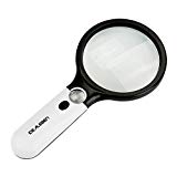 Idealeben 4.5x Lupa de lectura portátil 2 LED alto brillo ideal para la lectura