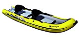 Sevylor Reef 300 Kayak hinchable, kayak de mar 2 personas, piragua hinchable, canoa inflable, amarillo negro, 296 x 84 cm
