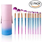 Brochas de Maquillaje 12 Cepillos Cosméticos para Difuminar la Cara