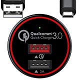 BC Master Quick Charge 3.0 - Cargador de coche para Samsung Galaxy S7 S6 Edge, Note 4 5, LG G3 G4, Huawei P9, Sony Xperia, HTC One Nexus iPad, etc