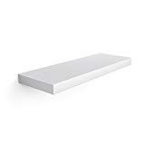 SONGMICS Estantes Flotante para Libros CDS Estanterías de Pared (60 x 20 x 3,8 cm, Blanco) LWS16WT