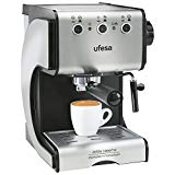Ufesa CE7141- Cafetera espresso, 1050 W, 2 tazas, capacidad de 1,5 l, color plata y negro
