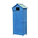 Cobertizo de Madera para Jardín Tipo Caseta y Almacén para Herramientas de Jardinería 77x54,2x179cm (Azul)