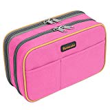 Estuche, HOMECUBE Estuche Escolar Gran para llevar Lapices o cosas de Maquillaje 22*15*8 cm (Rosa)