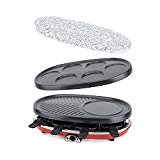 H.Koenig RP418 - Raclette-grill 4 en 1 para 8 personas, 1500 W