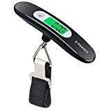 E-PRANCE Balanza Ergonómica LCD Báscula / Báscula Pesca Digital 50g/50Kg 0.1lb/110lb para Maletas Equipaje de Viaje Báscula Negra