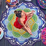 Preciosa Bohemia Toalla de Playa Fular Colorida Esterilla de Yoga Perfecto Pareo Toalla Mandala para Relajarse en la Arena, Picnic y Decoración en la Pared