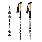 Enkeeo - 2 Pack Bastones de Senderismo Trekking Ultraligero