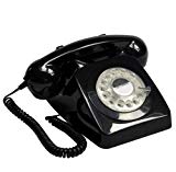 Protelx Rotary BLK - Teléfono fijo analógico, negro (importado)