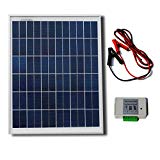 ECO-WORTHY 20 W 12 V sistema Solar Kit: 1 pc 20 W poli panel Solar + batería Clips + controlador de carga de 3A