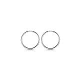 Amberta® 925 Plata De Ley Pendiente De Aro Fino Con Pendientes De Aro Sin Fin – Pendientes De Aro Tipo Criolla – Diámetro: 20 30 40 60 80 mm (20mm)