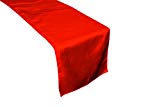 LA Linen La ropa de novia satén camino de mesa, negro, 14 x 108, raso, Rojo, 35.56 x 274.32 x 0.021999999999999999 cm