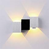 ICOCO Aplique Lámpara LED de Pared Moderna, Interior de Puro Aluminio, 2 de LED 3W - Lámpara de Docoración para Dormitorio, Luz de Ambiente Noche