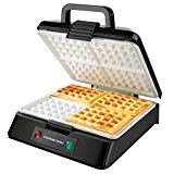 Gourmetmaxx 02651 Gofrera con Revestimiento de Cerámica, Plancha de Gofres, Barquillero, Wafflera