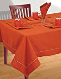 Conjunto oxidado ropa de mesa naranja, 1 Mantel rectangular, 6 servilletas, y 1 Runner, Primavera Decoración del hogar