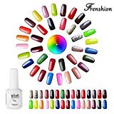 Frenshion 15ML/pc Lot de 10 Esmaltes de Uñas Semi Permanente Gel Polish Soak Off UV LED Nail Art Manicura Duradero