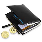 MPTECK @ Negro Cartera para hombre Estilo plegable Monedero Billetera de PU Cuero con Bolsillo para monedas