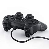 CSL-Computer Gamepad USB con Cable para PC/Ordenador con Doble vibración | Controlador de Mando | Plug & Play | Negro