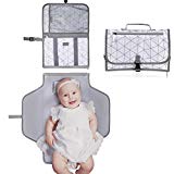 GHB Cambiador de Pañales para Bebé Bolso Cambiador Portátil bebe con Cojin Plegable y de Material Resistente al Agua