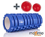 Maximo Fitness Rodillo de espuma con diseño Trigger Point con 2 Bolas de Masaje, Azul, 14cm x 33cm