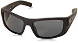 Arnette Two-bit - Gafa de sol rectangular color negro mate con lentes color gris polarizadas, 58 mm