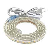 Tiras LED 3M con Interruptor, Tiras de Led Alta Luminosidad 220V IP65 Impermeable, Blanco