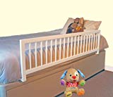 Safetots - Barandilla protectora para cama, de madera, extraancha, color blanco