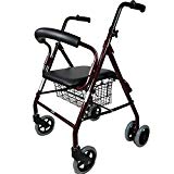 Andador para ancianos de 4 ruedas | Frenos por Presión | Aluminio Ultraligero