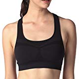 LAPASA Sujetador sin Costura (Seamless) Deportivo para Mujer Racerback. (XL, Negro)