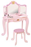 KidKraft 76123 Tocador y taburete infantil de madera estilo Princesa niña