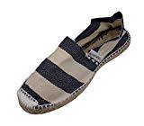 Alpargatus - Alpargata Plana Rayas Anchas Crudo Azul - Talla - 34, Unisex-niños
