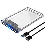 ELUTENG Disco Duro Caja USB 3.0 2.5 Inch HDD/SSD Case Transparente 5Gbps High Speed Carcasa Externa Hard Disk Driver Enclosure Clear Box Externo