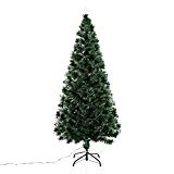 Homcom Arbol de Navidad ?84 x 180cm Arbol de Fibra Optica con 230 Luces LED Verde Nuevo