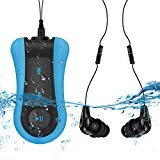 AGPTEK Mp3 Acuatico 8GB, S12 Clip Reproductor de MP3 Impermeable IPX8 con Auriculares para Nadar y Correr, Color Azul