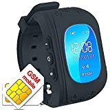Hangang Reloj para Niños GPS Rastreador niños reloj de pulsera teléfono SIM anti-lost SOS pulsera Parent control por iPhone iOS y Android Smartphone Q50
