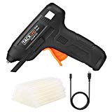 Pistola de Pegamento, 3.6V, 50 Barras de Pegamento (7*150mm), Tacklife GGH01DC Pistola de Silicona con USB Cable de 95cm, Batería de Litio de 2000MAH, Indicador de Temperatura y Batería, Auto-apagado