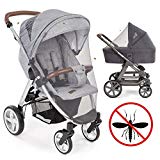 Red antiinsectos universal - mosquitera para cochecito, silla de paseo, cuna de viaje - protección ideal contra avispas y mosquitos resistente y lavable - colores gris/negro
