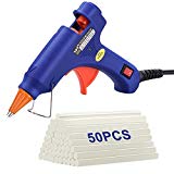 TOPELEK SVESGEAR002ADEU-SVES Mini Silicona Caliente con 50 PSC Barras Pegamento Alta Temperatura, Kit Pistolas Encolar para Manualidades Artesanía de Bricolaje Reparaciones Rápidas (20 Vatios, Azul)