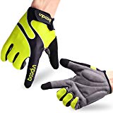 Molee Guantes de Ciclismo deportivos Gimnasio Guantes Unisex Guantes Gimnasio, Guantes MTB, Crossfit, Guantes con Dedos Descubiertos de Licra (Verde, L)