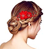 Peineta Flores Rojas Peinetas Para El Pelo Peineta Pelo Para Fiesta Boda Novia Accesorios Para El Cabello Mujer