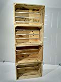 SET 4 CAJAS DE MADERA PINO NATURAL VINTAGE