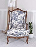 SILLÓN OREJERO VINTAGE Sillón de orejas kaminsessel Sillón TOILE DE JOUY Palazzo Exclusivo